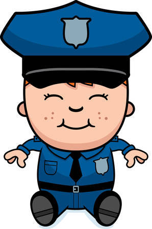 警察の帽子をかぶった黄色いキャラクターの顔のベクターイラスト